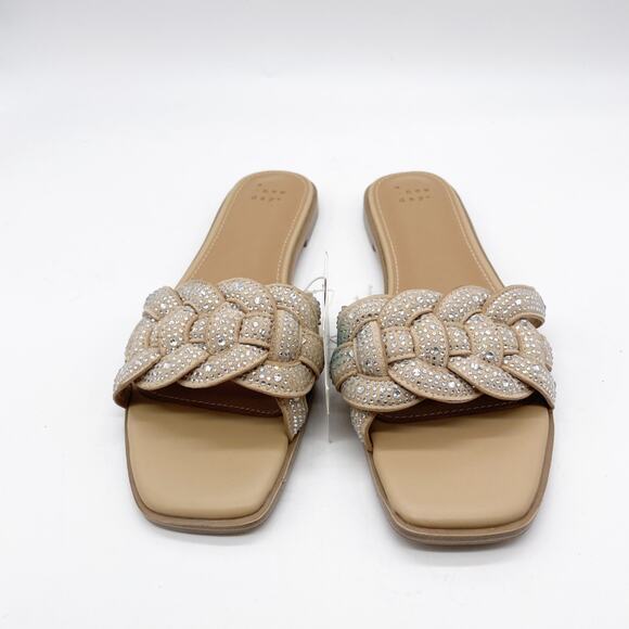 A New Day Women's Maggie Rhinestone Slide Sandal Silver Size 8 - Picture 3 of 8